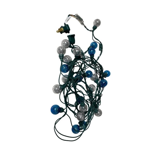 Christmas Tree LED String Lights Used Blue Clear with Tinsel Inside Used - Picture 8 of 12